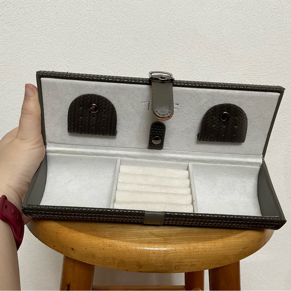 Tuscan Designs Dark Brown Wicker Jewelry Box Cylinder Rings Necklaces Bracelets - Picture 4 of 4